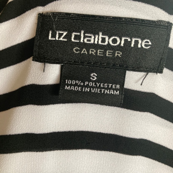 Black and White Striped Button Up Blouse - Picture 7 of 9